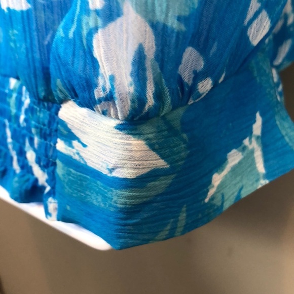 Lane Bryant Sheer Floral Pattern Tie Bow 16 - Picture 6 of 8